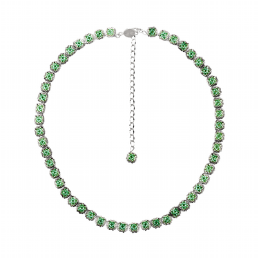 Collar Diamantes Cuadrados Plata Corto Aqua